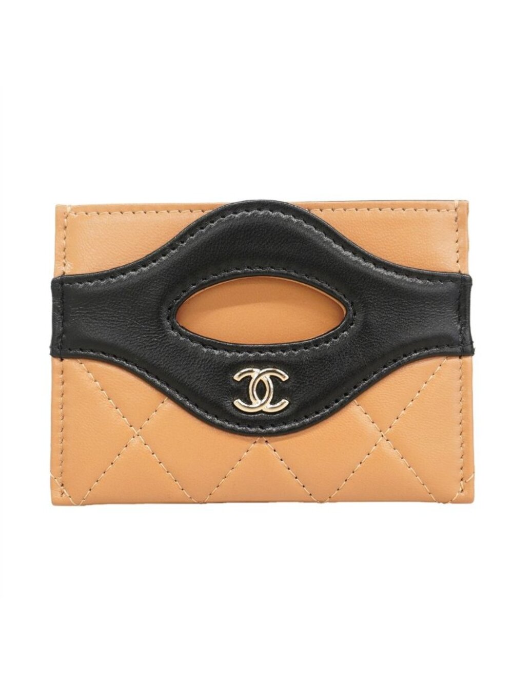 Chanel Card Case Quilted Lambskin Black Pink Beige Champagne Gold